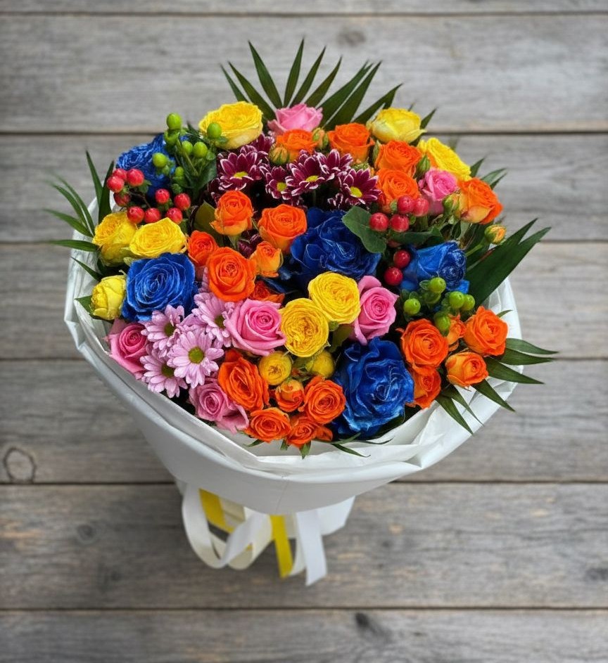 Букет цветов из: Розы и Хризантемы в Заворонежском