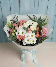 Букет цветов из:  Розы, Лизиантусы и Хризантемы #REPLACE_PRED# Заворонежском
