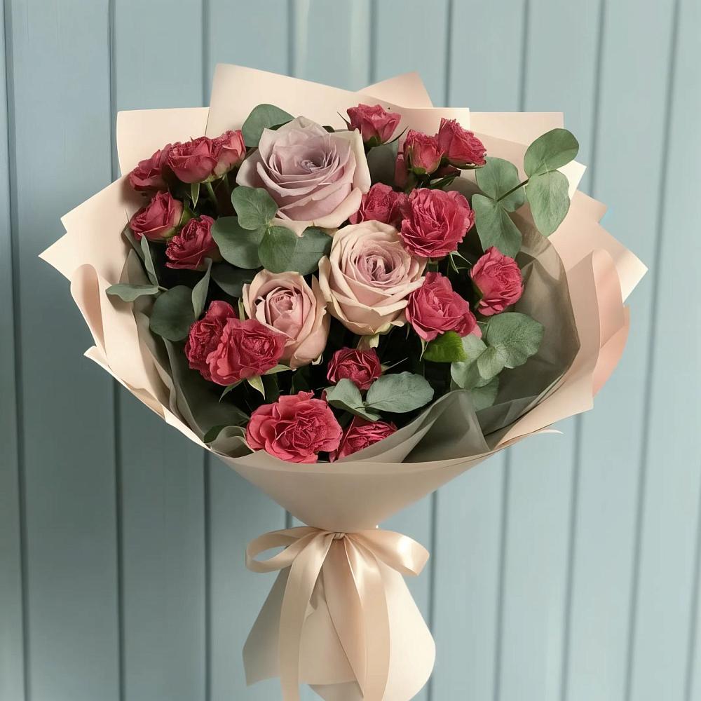 Букет цветов из: Гвоздики и Розы в Заворонежском