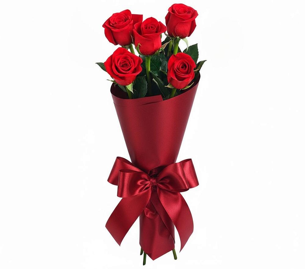 Букет 5 Красных роз Эдлесс Лав в Заворонежском