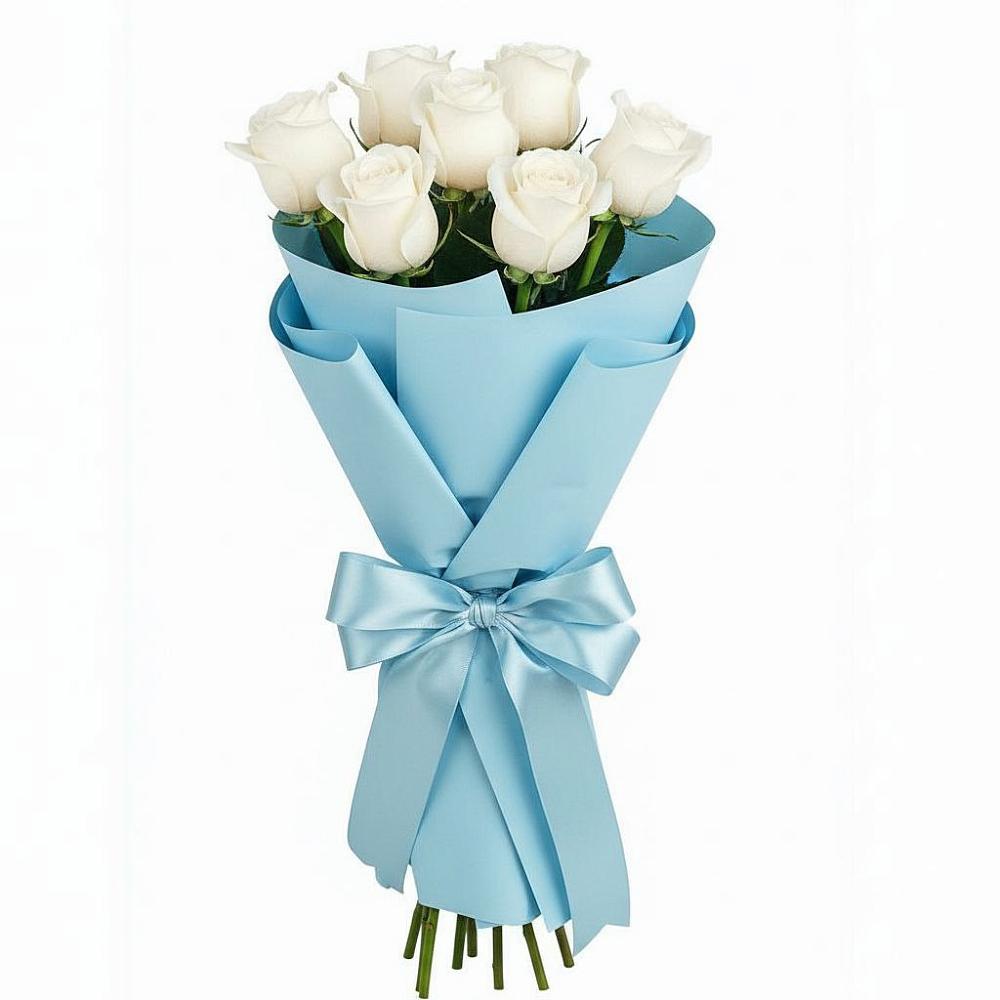 Букет 7 белых роз Проуд в Заворонежском