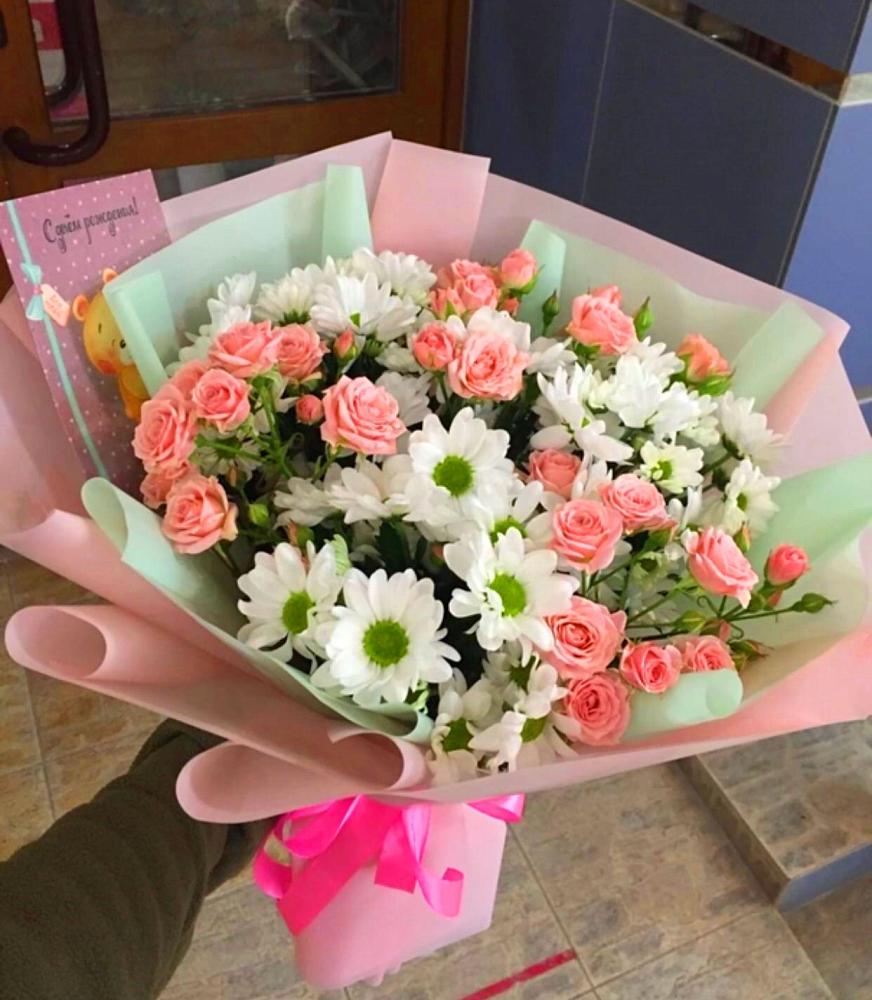 Букет цветов из: Розы и Хризантемы в Заворонежском