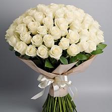 Букет 101 беля роза Белоснежка в Заворонежском