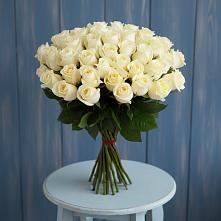 Букет 51 Белая роза Эдлесс Лав в Заворонежском