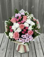 Букет цветов из:  Альстромерии, Гвоздики, Розы и Хризантемы #REPLACE_PRED# Заворонежском