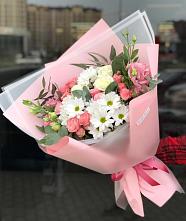 Букет цветов из:  Розы, Лизиантусы и Хризантемы в Заворонежском