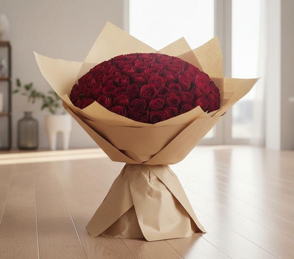 Букет 101 Красная роза в Заворонежском