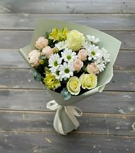 Букет цветов из:  Альстромерии, Розы и Хризантемы в Заворонежском