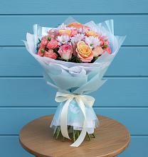 Букет цветов из:  Хризантемы и Розы в Заворонежском