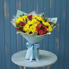 Букет цветов из:  Альстромерии и Хризантемы в Заворонежском