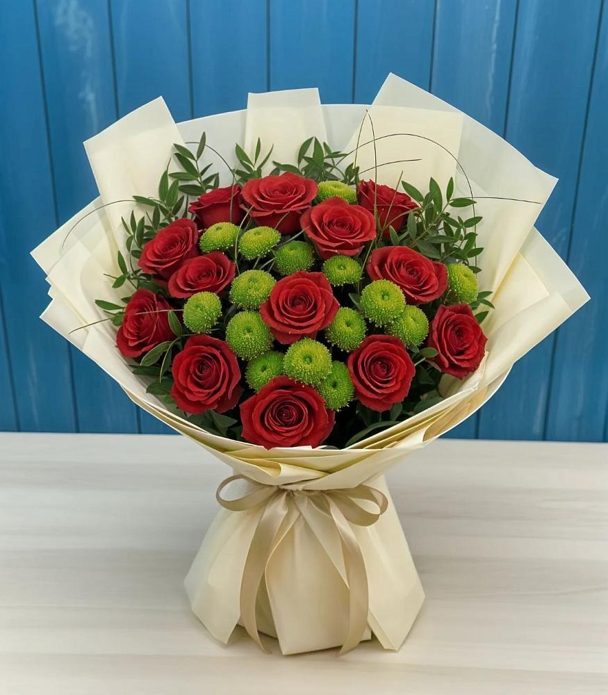 Букет цветов из: Розы и Хризантемы в Заворонежском